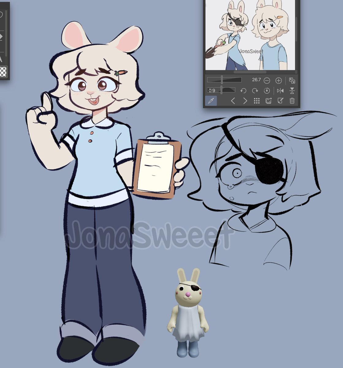 JonaSweeet's tweet image. Actualizando un poco el diseño de bunny 🐰
#piggy