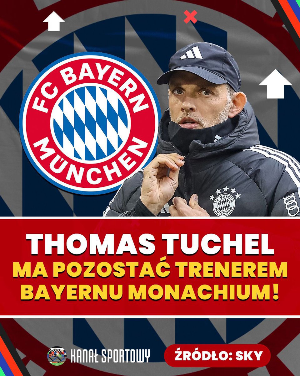 Co myślicie o takim scenariuszu? 😅 Jeszcze do niedawna wydawało się to niemożliwe 🇩🇪 Według Sky Thomas Tuchel ma pozostać trenerem Bayernu Monachium!