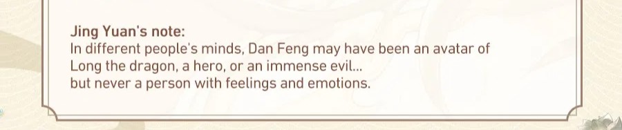 jing yuan carrying this level of love and devotion for hundreds of years and to this day refusing to call dan feng anything but his true name—a heartwrenching contrast to how dan feng's identity was erased both in life and in death
