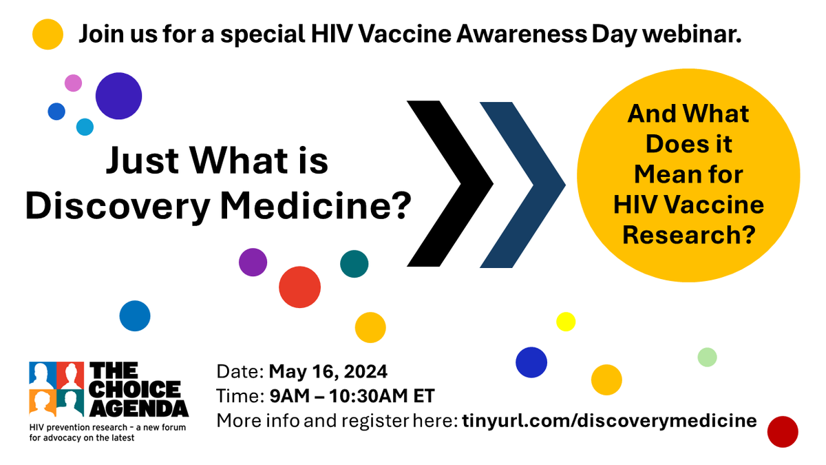 Missed today's #ChoiceAgenda webinar discussing 'discovery medicine' and the need to invest in #HIV vaccine research feat. experts from @wrair @Afri_Alliance and @HelpEndHIV? Don't worry, we got you covered. Check out the full recording and resources here! avac.org/event/just-wha…