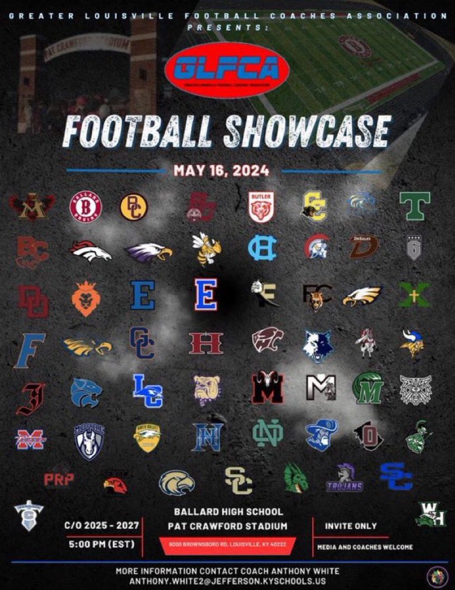 Excited to be at the <a href="/GLFCA1/">GLFCA</a> showcase tonight! Look forward to competing <a href="/OldhamFootball/">Oldham County Football</a>