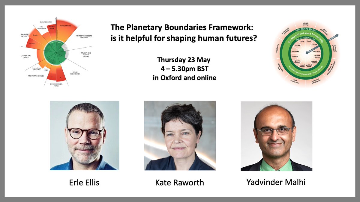 So what's your take on Planetary Boundaries - best thing since sliced bread, or a barrier to greater action? Join us on 23 May, in Oxford or online, for what I hope and expect will be a lively discussion. It's easy to register here: bookwhen.com/oxfordbiodiver… #planetaryboundaries
