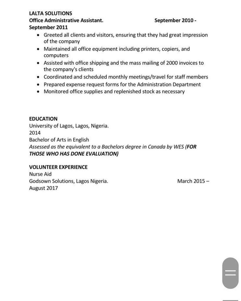 Hey guys, here’s a comprehensive Canada RESUME Format. 

Please this RESUME Sample serves as guide in writing yours.