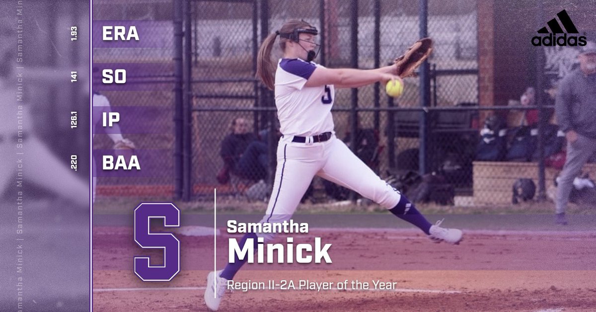 YOUR REGION PLAYER OF THE YEAR! 

Congratulations to our Senior Pitcher, Samantha Minick! 

Your hard work has paid off! Now keep working!!! 

We are so proud of you! 

#LOCKEDIN