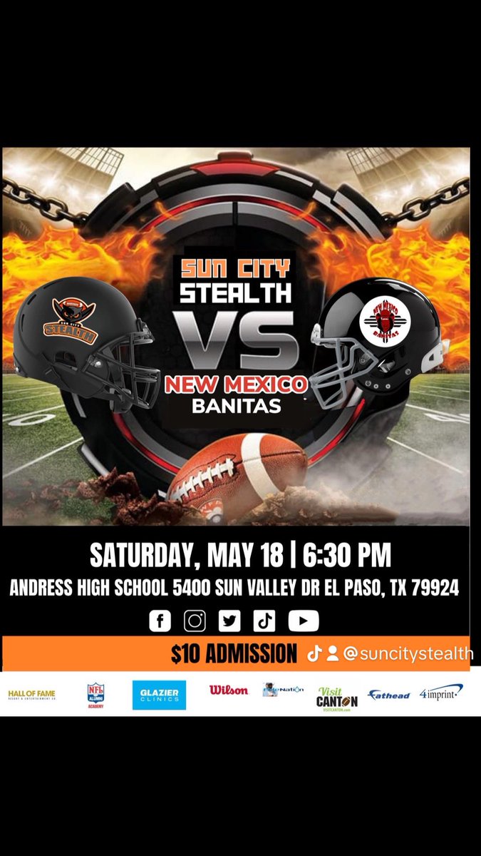 Our next home game is this Saturday, May 18th, at Andress High School, kicking off at 6:30pm. Don't miss out on the excitement! 🏈 #HomeGame #football #gametime