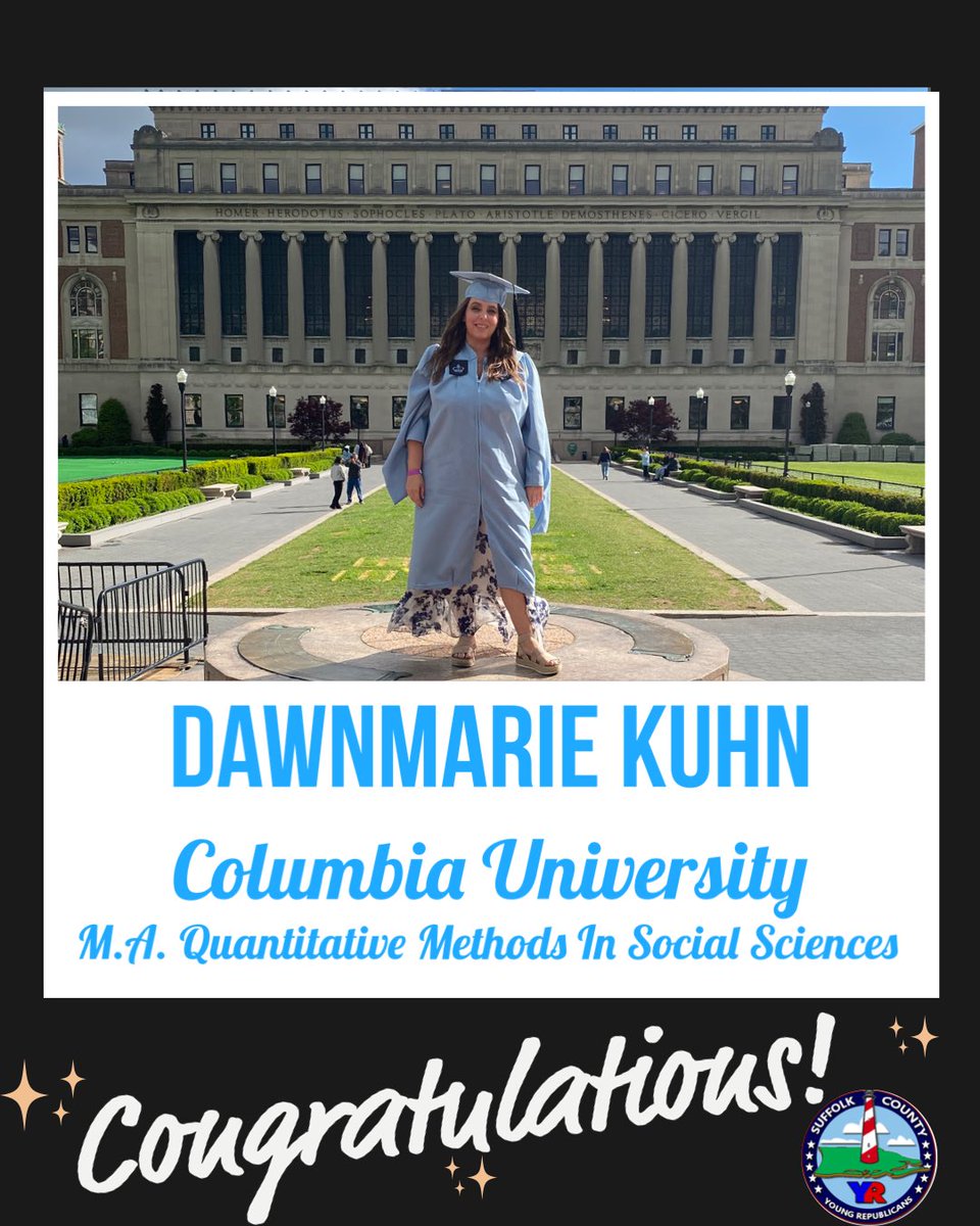 Congratulations to SCYR President DawnMarie Kuhn for Graduating with her third Masters from Columbia University with a M.A. in Quantitative Methods in Social Sciences.  

We are excited to see what you will do next! Congratulations we are so proud of you!