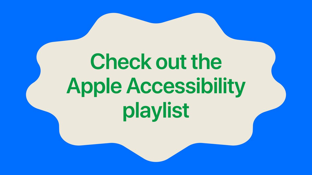 Check out our #AppleAccessibility playlist to learn about the built-in accessibility features on your Apple devices. #GAAD

Learn more: apple.co/3dOie1H
