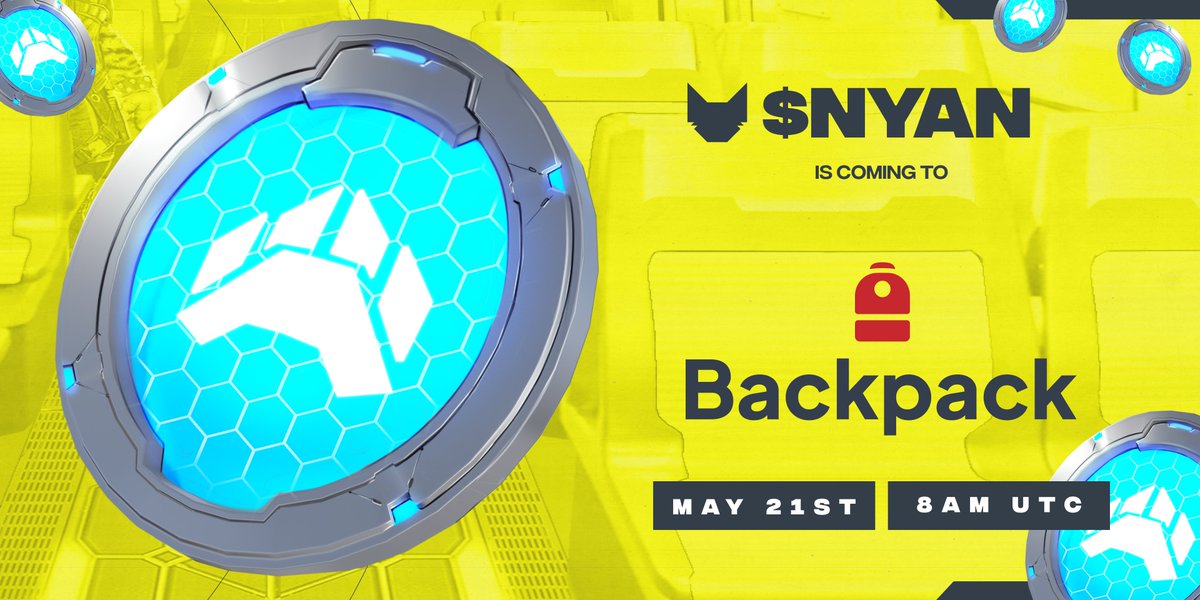 Nyan Heroes (@nyanheroes) on Twitter photo We're excited to announce that $NYAN will be listed on the Solana-backed and ecosystem favorite <a href="/Backpack/">Backpack π</a> exchange!
π MAY 21ST β° 8AM UTC
Who's ready to fill their Backpacks? πΌπ We're excited to announce that $NYAN will be listed on the Solana-backed and ecosystem favorite <a href="/Backpack/">Backpack π</a> exchange!
π MAY 21ST β° 8AM UTC
Who's ready to fill their Backpacks? πΌπ