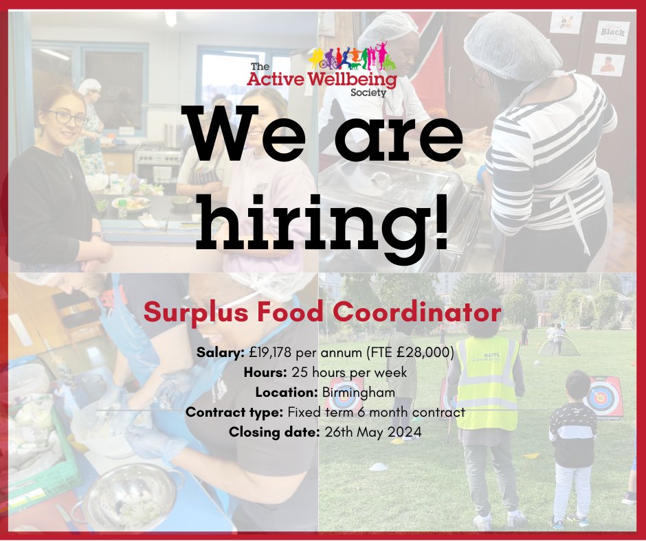 📢 We are hiring for a Surplus Food Coordinator. ℹ You will be responsible for establishing and overseeing the day to day activities of the surplus food hub. 💻 To find out more and apply here bit.ly/3wJwiZq. Application closes at midnight on Sunday the 26th of May.