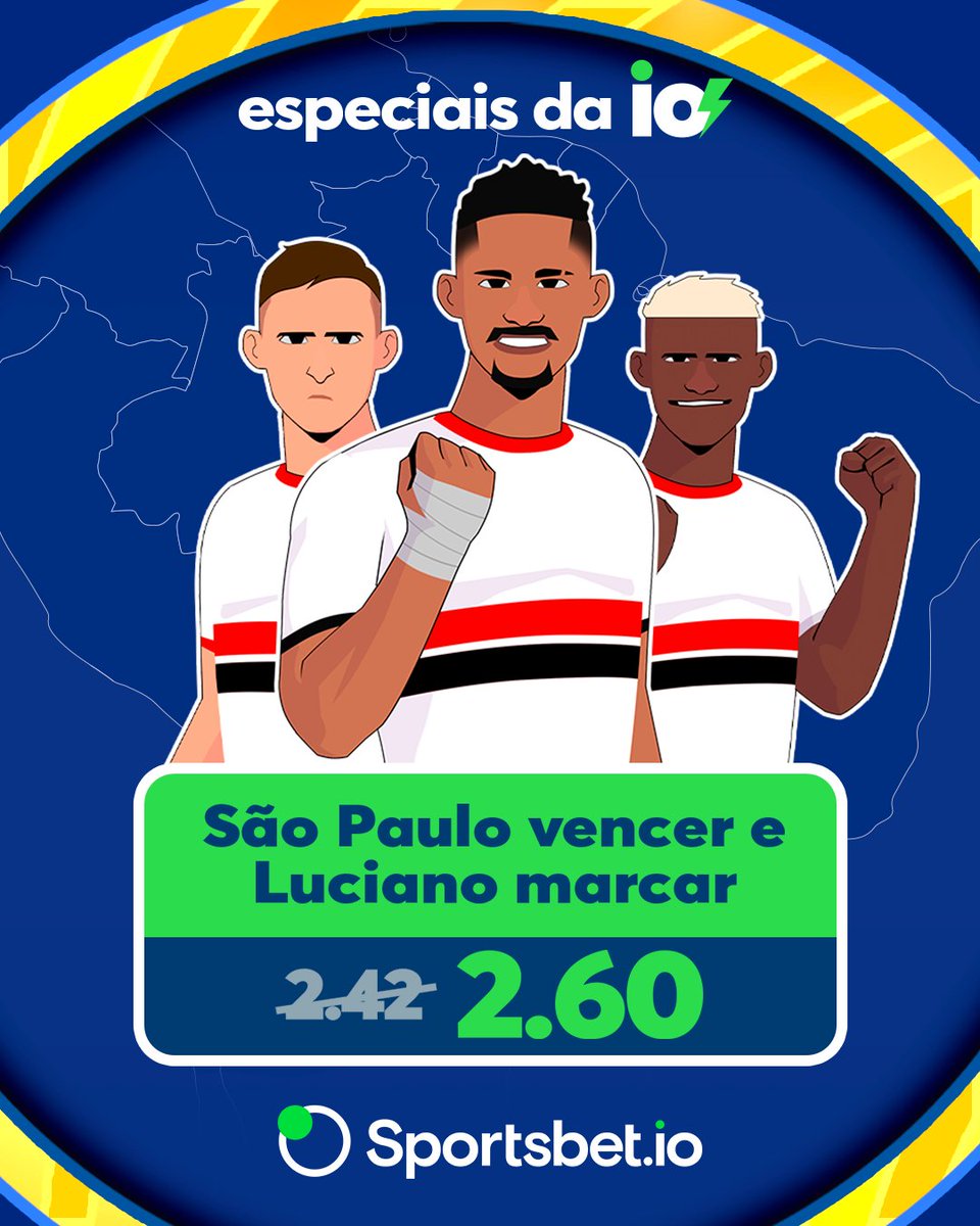 Daqui a pouco tem tricolor em campo pela Libertadores 🔥 Turbinamos as odds para a vitória do São Paulo com gol do Luciano! Vem fazer sua fezinha aqui: bit.ly/EspeciaisTwitt…