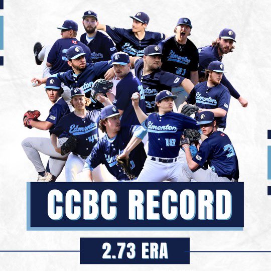 CCBC HISTORY 🦅 

Congratulations to our pitching staff for breaking the @CCBaseballConf Team ERA Record, previously held by 2012 Prairie Baseball Academy !

#EdmontonCollegiate #RockTheHawk #KawKaw #CanadasLeague