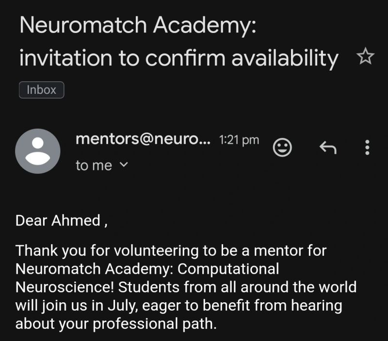 Last year I was mentee at Neuromatch
This year I am mentor
I am here this year to give back

Happy to connect with my colleagues and students

Always I am open to discussions related to: #Alzheimer’s #deeplearning #MachineLearning #mathematicalmodeling #EEG preprocessing