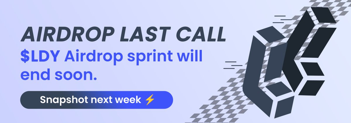 LedgityYield's tweet photo. $LDY airdrop last call.

Snapshot will happen next week. ⚡

This is your last chance to join Ledgity early members ⌛

Join our Discord 👾 https://t.co/xebz3vYwlE