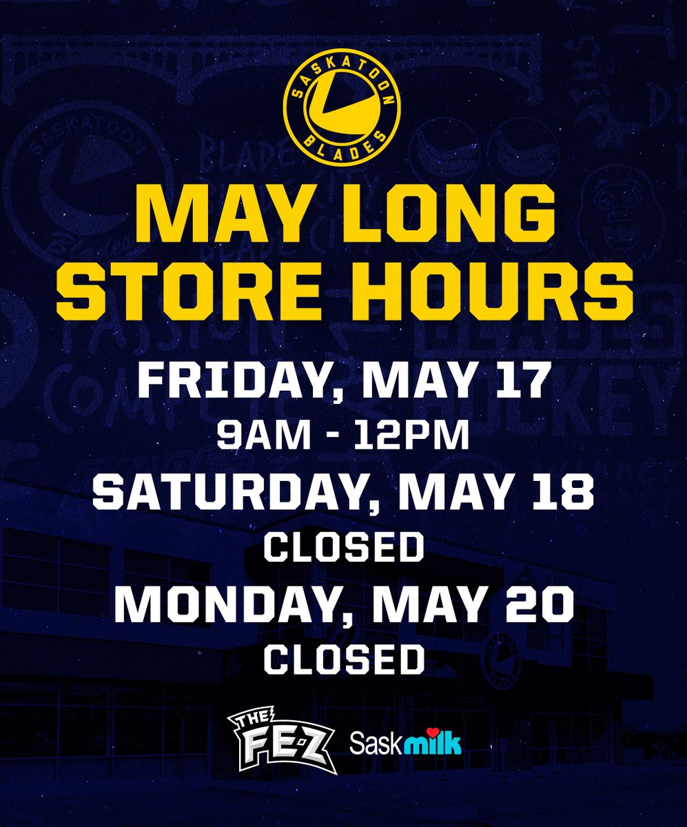 We will return to regular business hours Tuesday, May 21st Have a great weekend, #BladeCity!