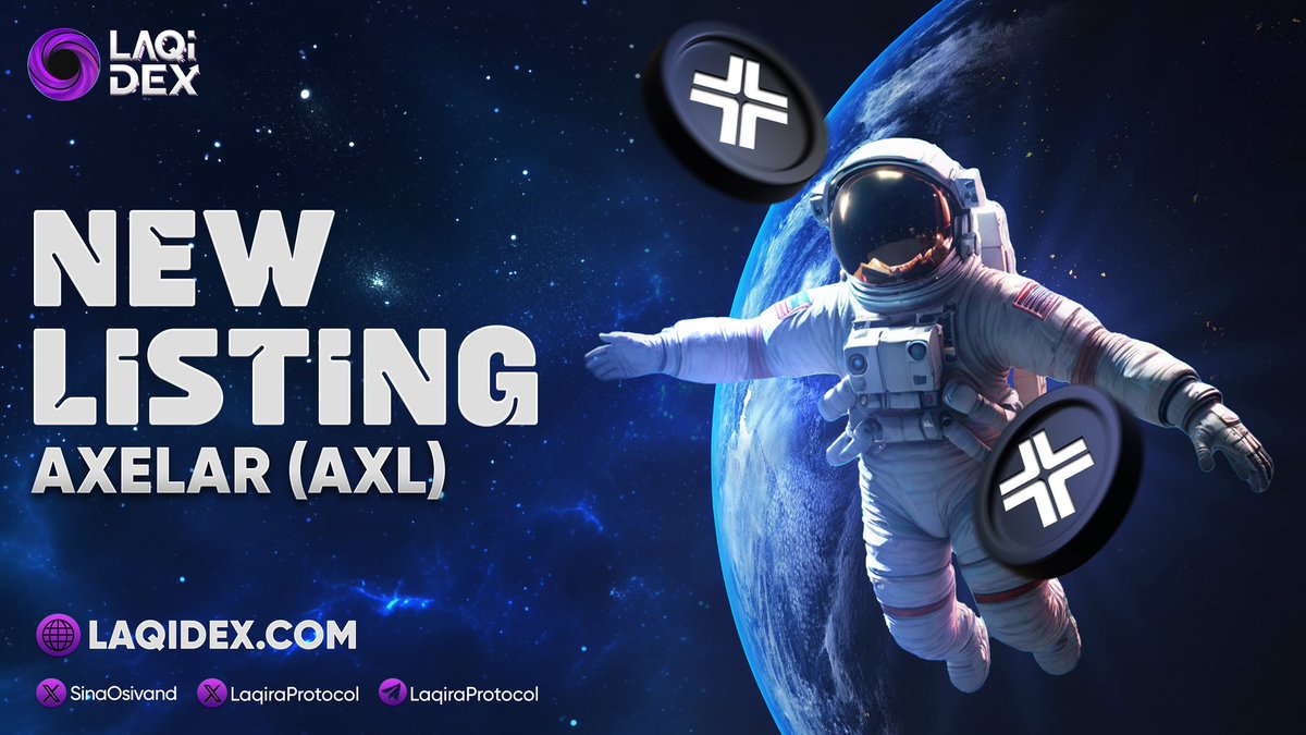 📣 New Listing #AXL has been listed on #LaqiDex and it is available for trading now. LaqiDex is a fully decentralized SwapRouter estimating MinimumOutputAmount based on #ChainLink and other on-chain price feeds to avoid any transaction manipulation and price fluctuation during