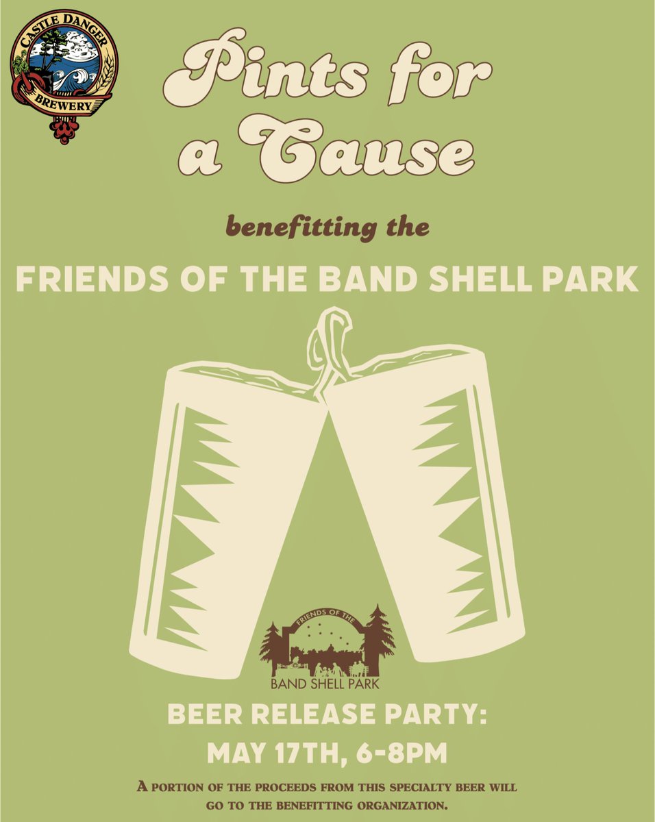 We're celebrating our next Pints for a Cause non-profit: Friends of the Band Shell Park! Proceeds from the Friends of the Band Shell Park Brown Ale will support the transformative project for downtown Two Harbors. Stop by and try a pint from 6-8pm! #pintsforacause #twoharborsmn