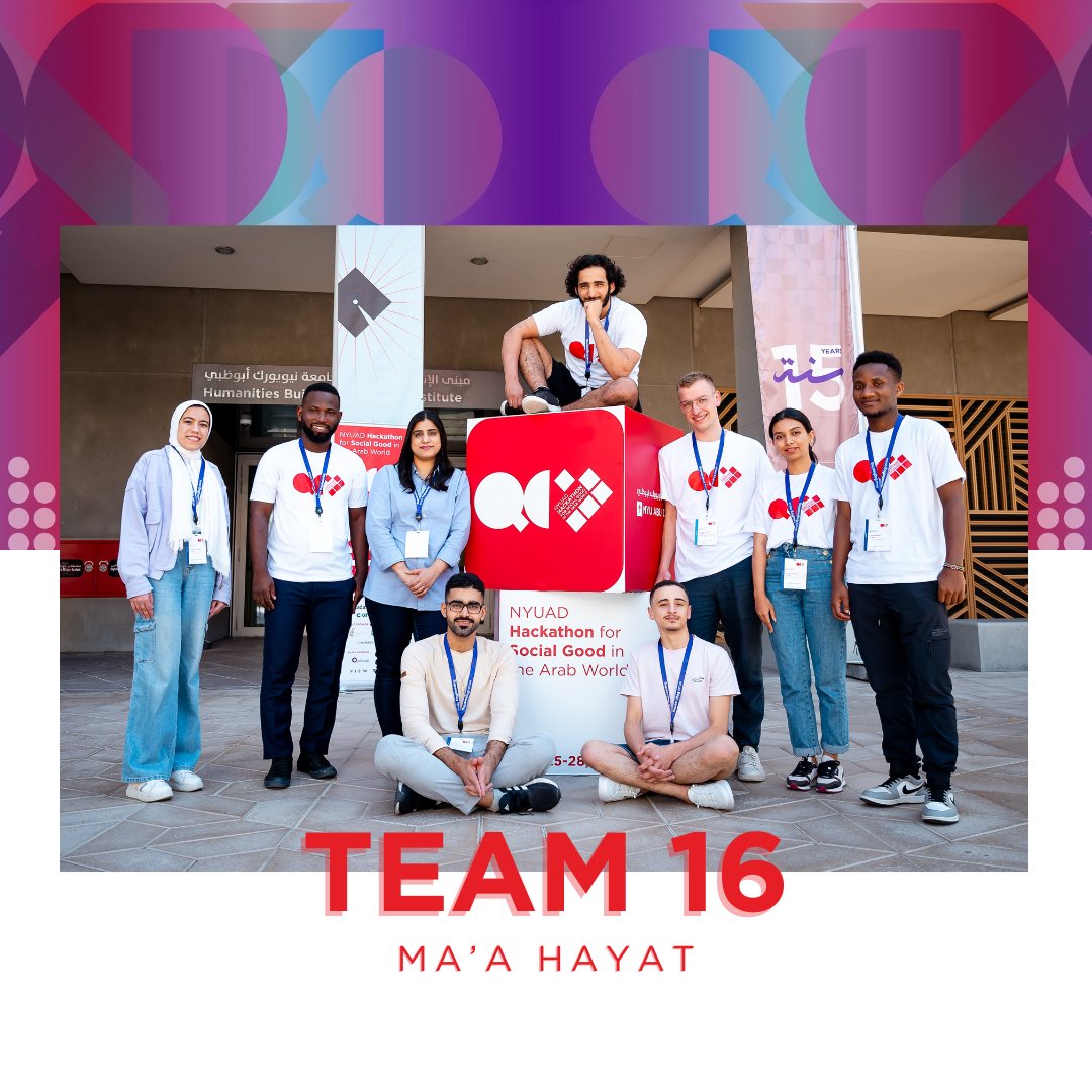 Introducing Team 16 - Ma’a Hayat | ماء حياة. Harnessing the power of quantum computing, they are pioneering new approaches in sustainable water management to combat water scarcity.

#NYUADHackathon2024Teams #NYUADHackathonTeams #NYUADHackathon