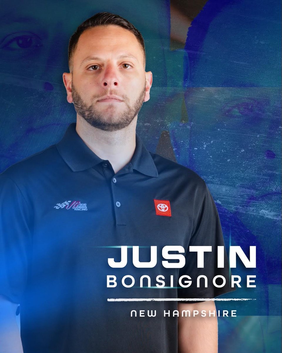 ksouza261's tweet photo. It's time for the next step.

@JBonsignore will make his NASCAR XFINITY Series debut at @NHMS on June 22, driving the @JoeGibbsRacing No. 19 Toyota GR Supra. 

⚡️👏 https://t.co/qccjl3iORq