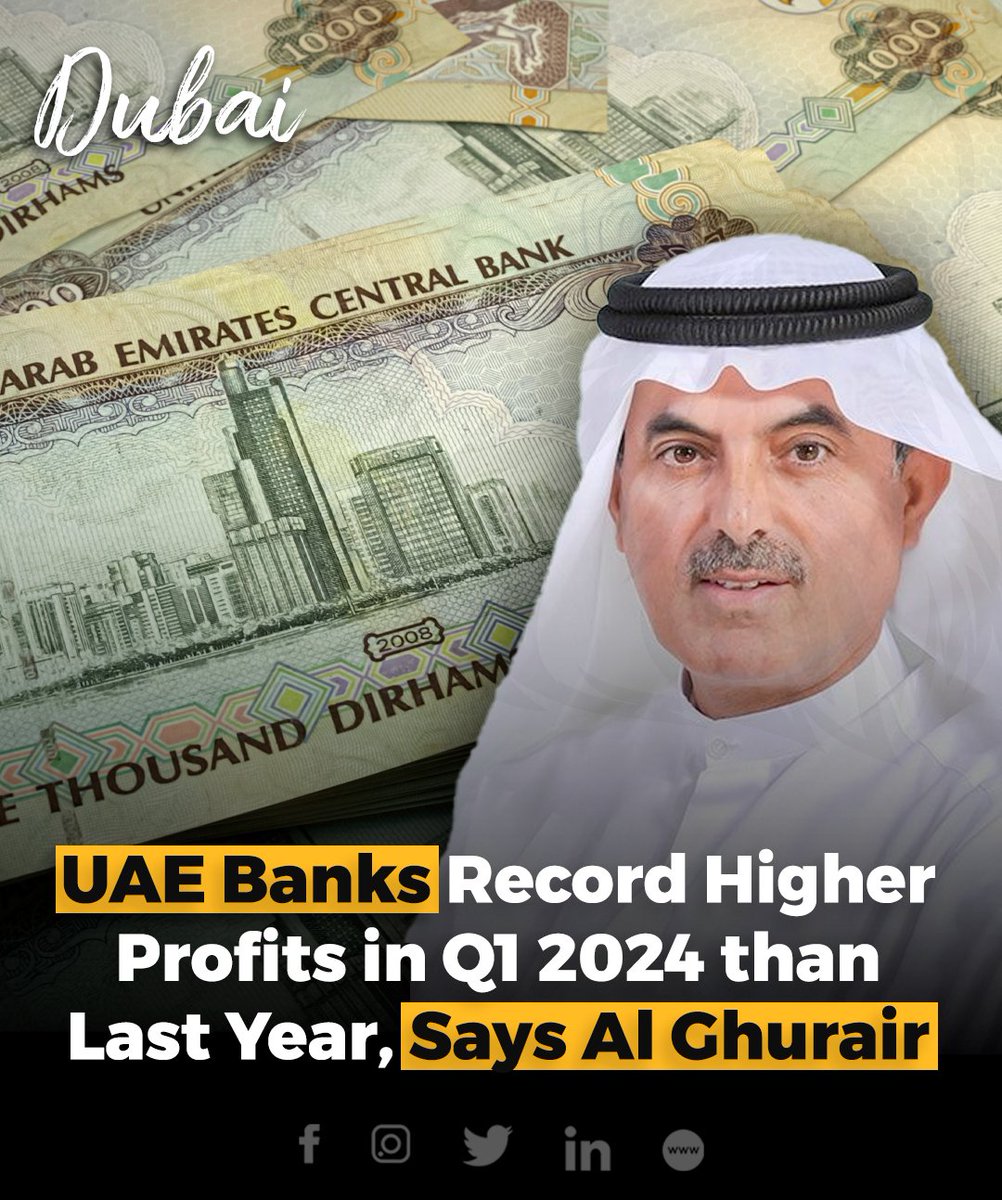 In Q1 2024, UAE banks' profits surged 23% quarter-on-quarter, outperforming last year, stated Abdulaziz Al Ghurair, chairman of the UAE Banks Federation.

#UAEbanks #ProfitGrowth #CorporateTax #DigitalBanking #FinancialInnovation