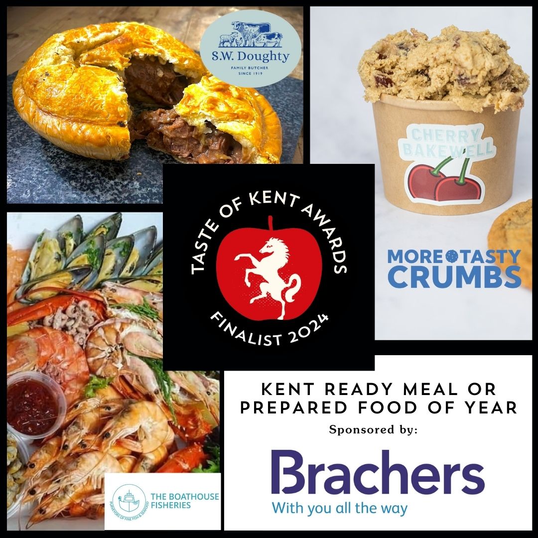 Kent Ready Meals & Prepared Food Product of the Year, Sponsored by Brachers Boathouse Luxury Seafood platter, The Boathouse Fisheries Ltd, St Mary's Bay Cherry Bakewell Cookie Dough, More Tasty Crumbs, Folkestone Family-Sized Steak Pie, S W Doughty Butchers, Doddington,