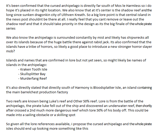 Gamez_Expert's tweet photo. @JagexAsh @JagexHusky So i was reading through the sailing blog and saw you're adding the cursed archipelago. To help i've cataloged all the obscure lore references in the pirate islands and put together a concept about how it all should fit together in a more lore accurate way https://t.co/qbiX3KVRfF