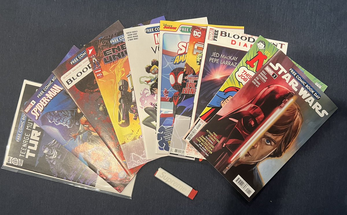 TheeUncleJerry's tweet photo. Shout out to @Spudz4200 for that free comic book day link. All these arrived today from The Comic Mint!
#FreeComicBookDay #TheComicMint https://t.co/qE3zZwviMa