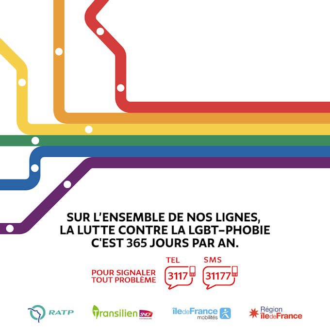 Affiche repérée sur le quai de Juvisy #RERD à l’occasion du 17 mai 🏳️‍🌈
C’est, à ma connaissance, la première fois que Île-de-France Mobilités communique contre les LGBT-phobies. Je ne peux que saluer cette initiative

iledefrance-mobilites.fr/actualites/cam…