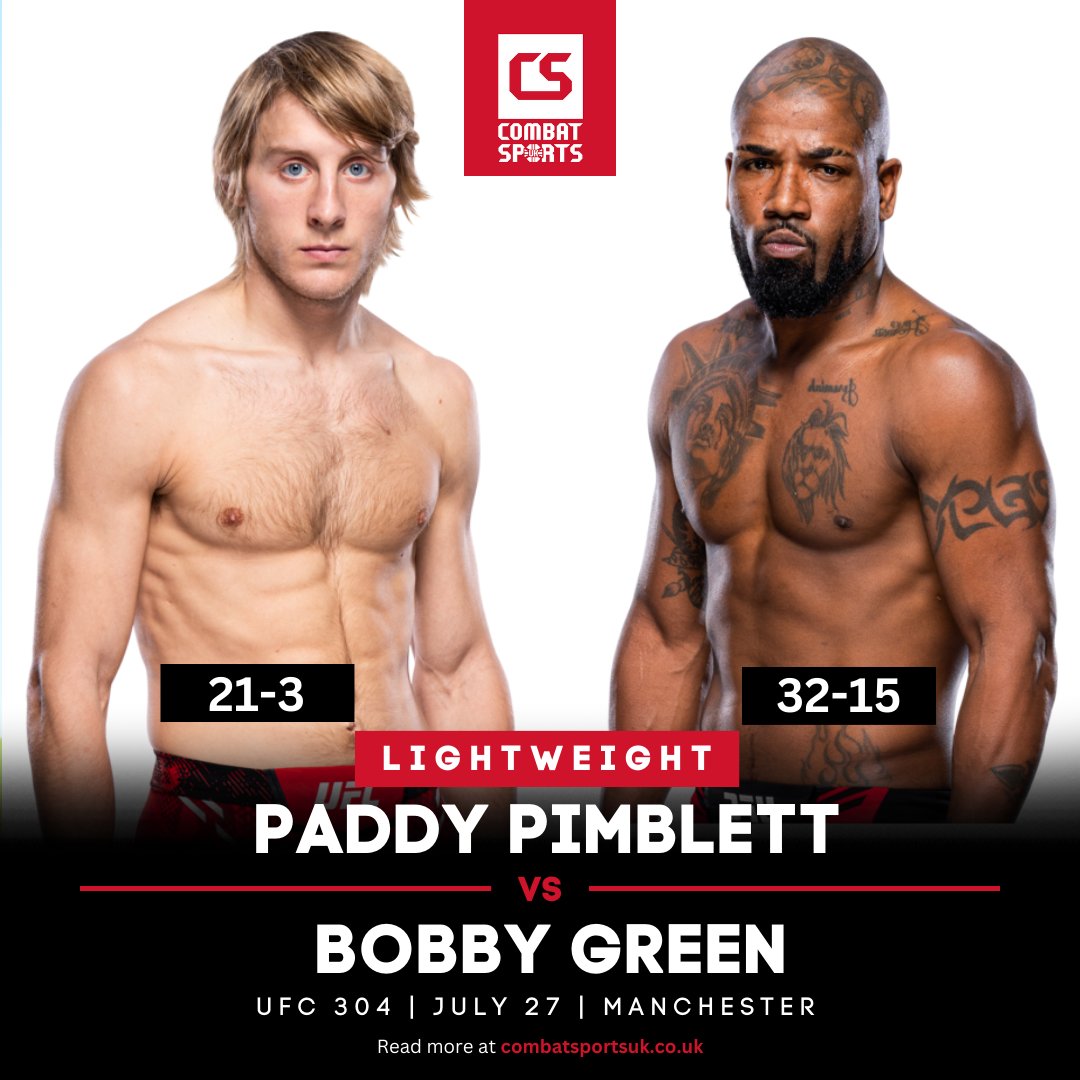 ANOTHER UFC 304 BANGER 💥 Paddy Pimblett returns to action to take on a ranked opponent in the form of Bobby Green, boasting a combined 35 finishes🔥 #UFC304