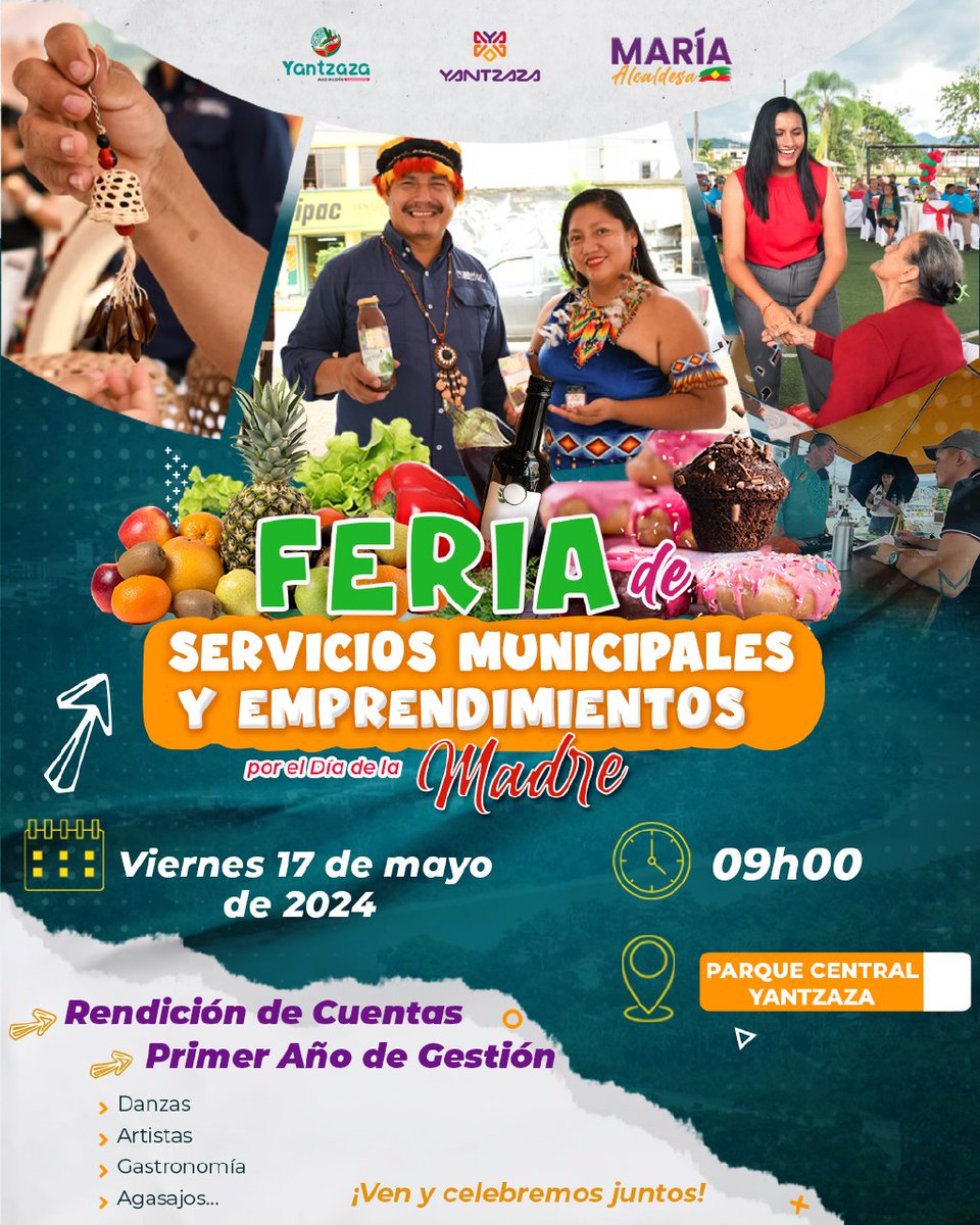 ¡Primer año, construyendo juntos el #Yantzaza que anhelamos!💪🫶
La oportunidad para reencontrarnos, y acercar los servicios municipales a la comunidad, conocer el potencial productivo del cantón y celebrar a mamá como lo merece. 
#365DíasJuntos🤩 || #RDeCuentas <a href="/Mariaelalangui/">María Lalangui</a>