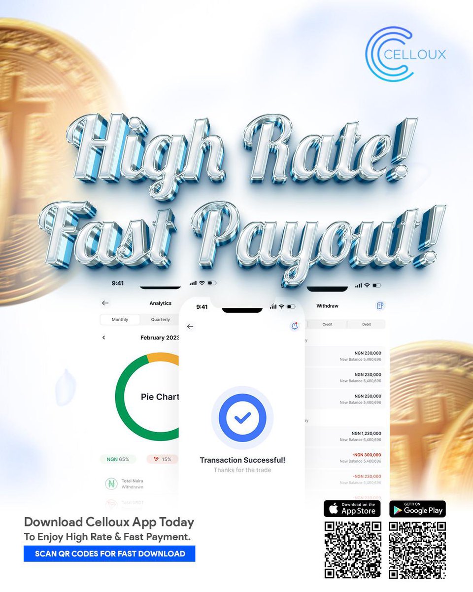 HIGH RATE showa? FAST PAYMENT showa? Omo! mi o le fun eh lofo CELLOUX APP get HIGH RATE and FAST PAYMENT for your BITCOIN DOWNLOAD CELLOUX APP ASAPU Download the CELLOUX APP and start trading BITCOIN for HIGH RATE. apps.apple.com/tc/app/celloux… play.google.com/store/apps/det…