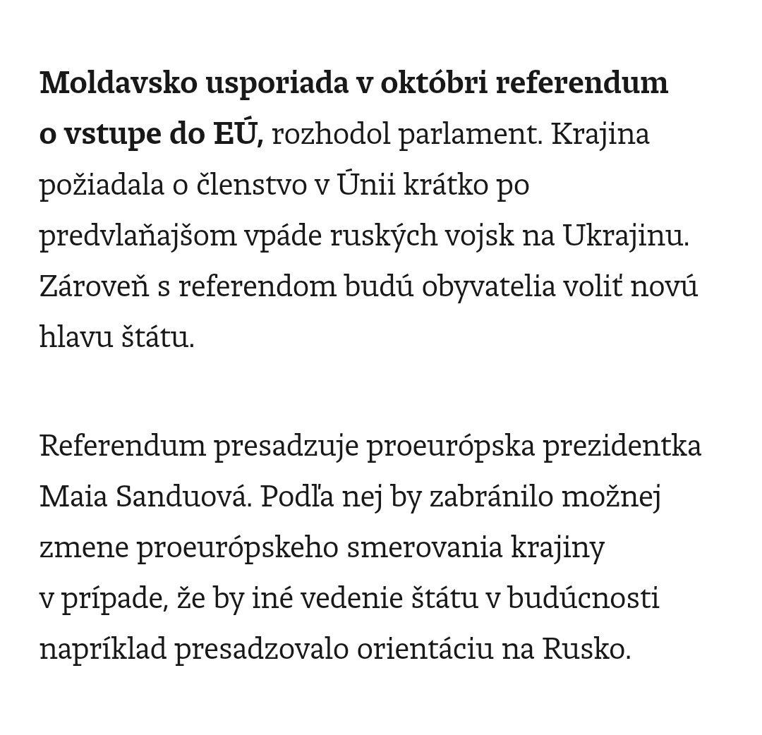 Hoci Moldavsko tak skoro nebude členom EÚ, aj takéto deklaratórne kroky sa v tejto dobe cenia...