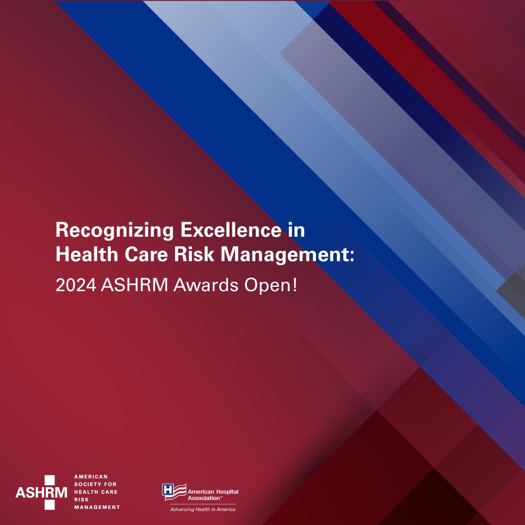 📣The Call for ASHRM Award Applications Is Now Open! This is your chance to shine and be recognized for your dedication to advancing safe and trusted health care. Apply Now: ow.ly/cOF850RIPOH Learn more about each award and submit your application.