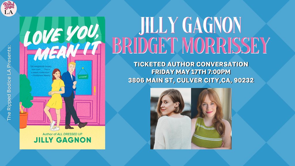 TOMORROW IN LA! To celebrate Love You, Mean It, we're hosting an #AuthorEvent with @JillyGagnon on May 17th at 7pm. She will chat about her deli rom-com with @BridgeMorrissey. ❤️ 🎟️Tickets: therippedbodicela.com/events-and-tic… ⁠ #TheRippedBodiceLA