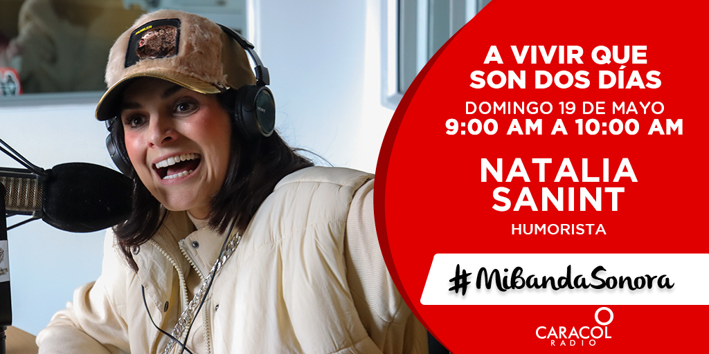 No se pierdan #MiBandaSonora este fin de semana con la locutora y humorista Natalia Sanint (@LaSanint). Descubra sus anécdotas a través de las risas y la mejor música. 🎶😄