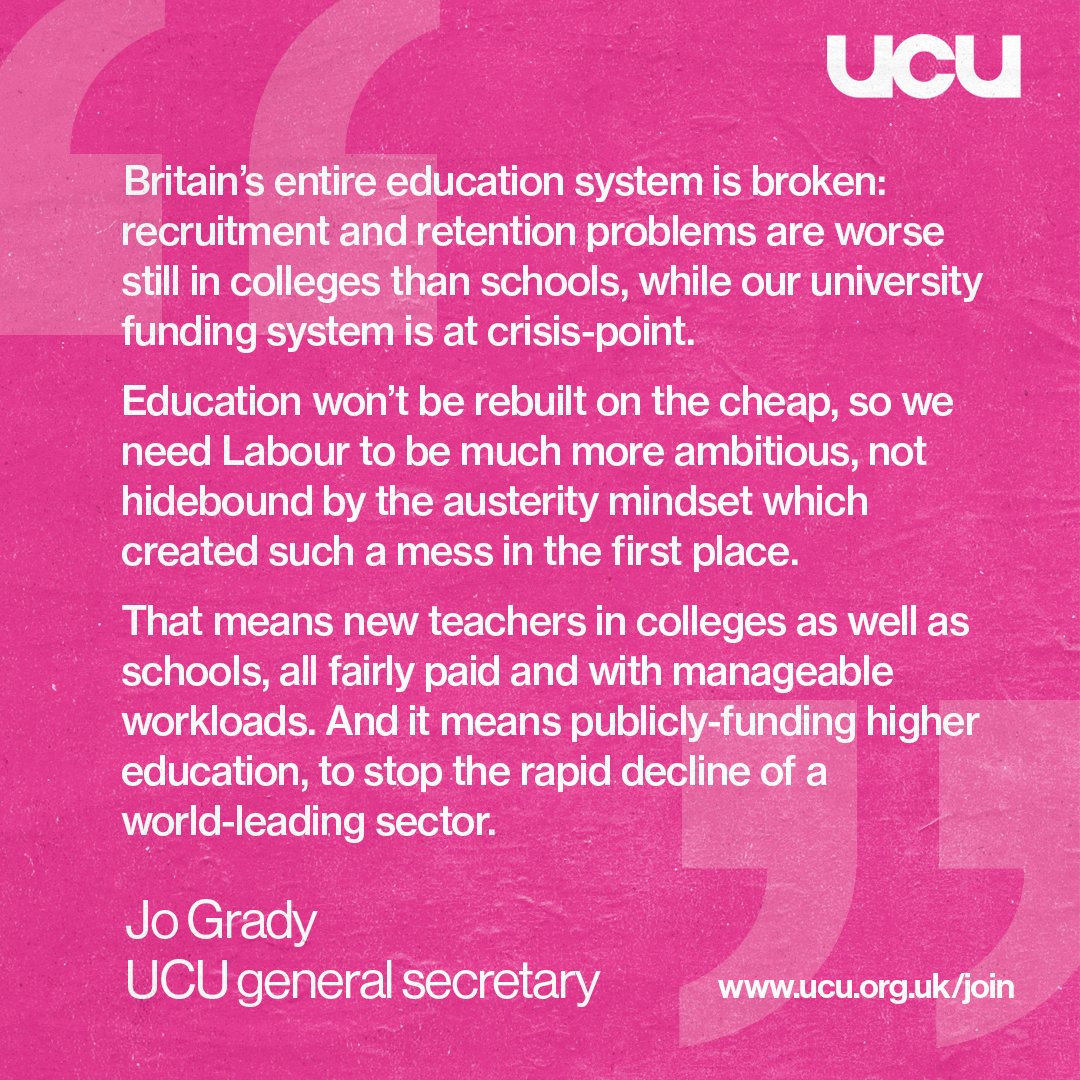 Following the launch of their 6 election pledges today, we've called on the Labour Party to be more ambitious in the education sector and not to follow the austerity mindset of the current government 👇
