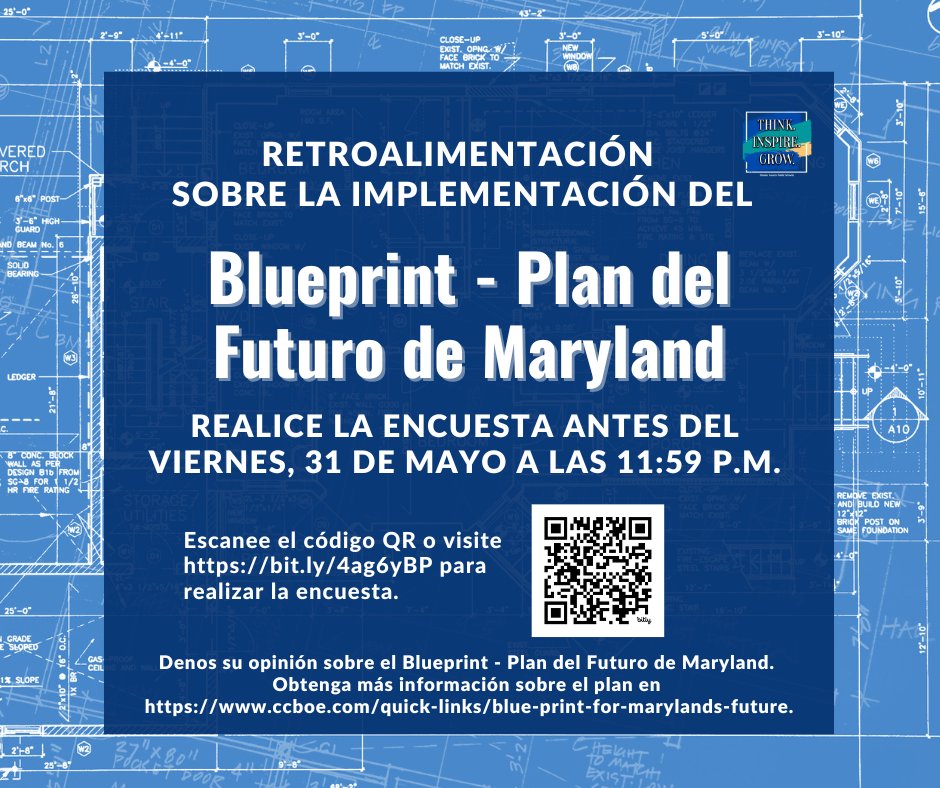 Give your feedback on the Blueprint now until Friday, May 31 at 11:59 p.m. Scan the QR code on the screen or visit, bit.ly/4ag6yBP to take the survey.