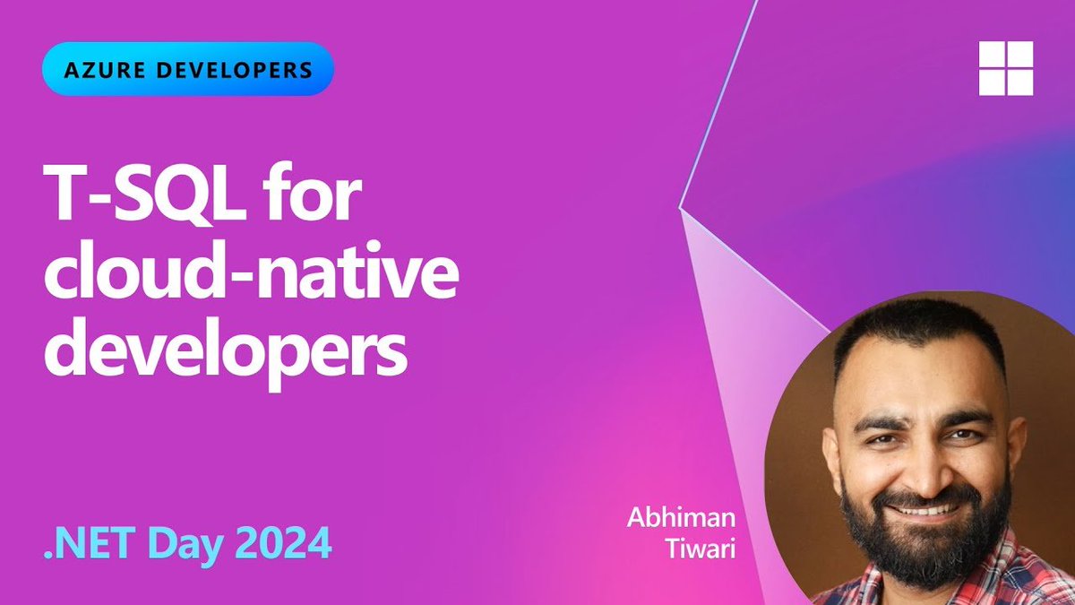 MSAzureDev's tweet image. In this Azure Developers .NET Day, we explore the latest T-SQL features in Azure SQL Database and #SQLServer and how #AzureSQLDB integrates JSON as a native data type and facilitates seamless data exchange across various systems and databases. 🎥 msft.it/6010YVWKg #dotNET