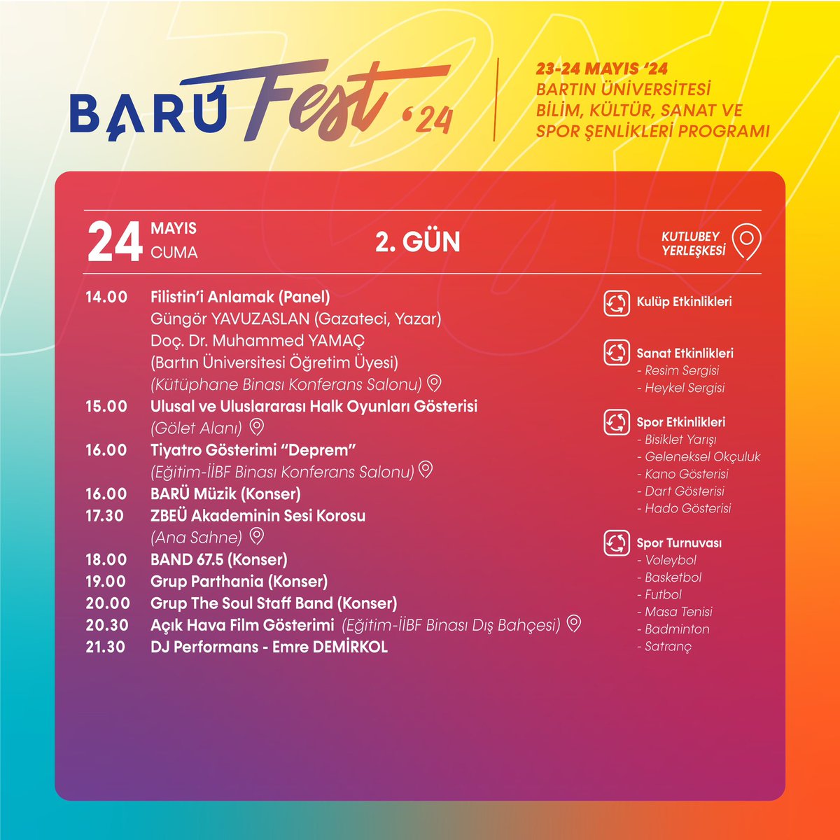 BARÜ Fest’2️⃣4️⃣ Başlıyor🎉🥳🎈

#BARÜ