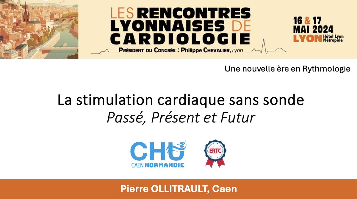 What a pleasure to be in Lyon, the 🌍 capital of gastronomy, to talk about the future of leadless pacing ⚡️ ! 

Thanks to Prof. Philippe CHEVALIER (@RythmologieLyon) and the Scientific Committee for the invitation !