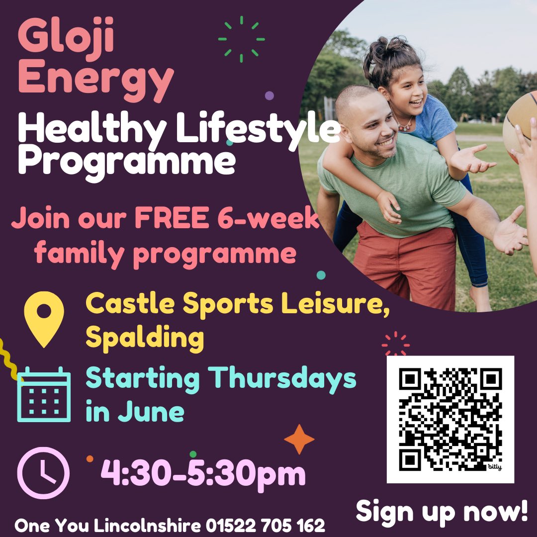 Are you looking to make some healthy lifestyle changes as a family? 🥕🥙🍉🥛 Why not join the FREE 6-week Gloji Energy programme delivered at Castle Sports, Spalding. The children also get to access FREE physical activity led by the experienced team at Elite Sports Academy 💚
