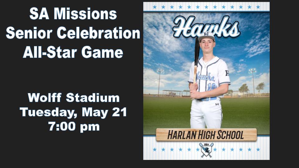 HarlanBaseball's tweet photo. Congrats to AJ Cantu for his selection to the SA Missions Senior Salute All-Star Game.  Go out and see AJ represent Harlan HS one last time.  
#HHTALONSUP
#CultureOfCommitment
#PoundTheRock https://t.co/19RdqRwSfx