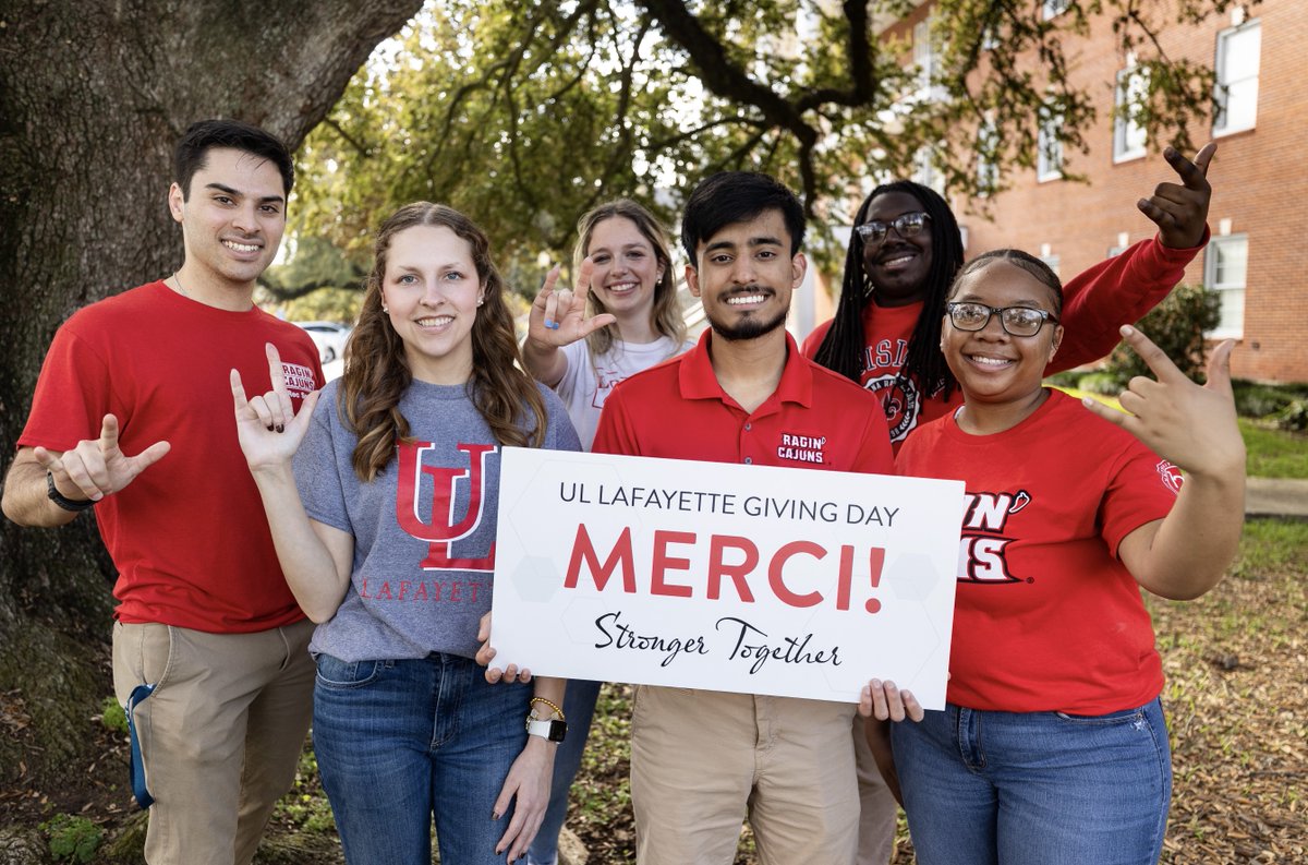 Thank you for making UL Lafayette Giving Day such a success! We’re so grateful for the alumni, parents, faculty, staff, students and fans who came together for the future of our University. Merci! #RaginCajunsGive