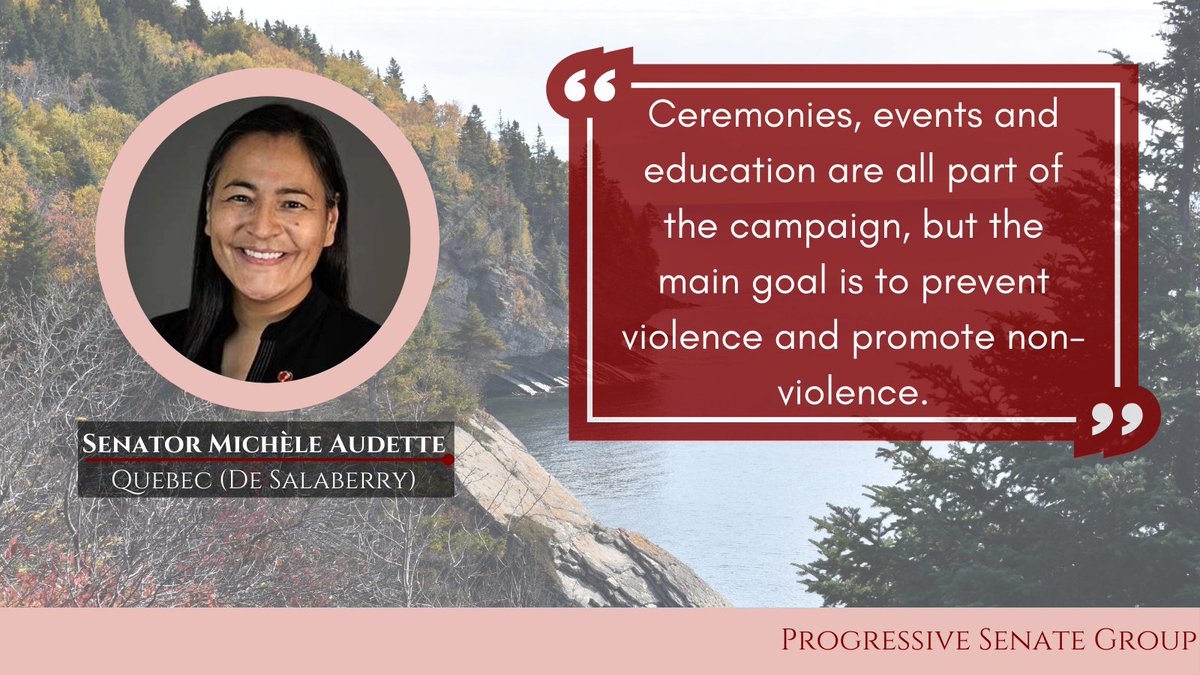 Today is #MooseHideCampaignDay, where we join together in ceremony and solidarity with the goal of ending gender-based violence. Senator @michele_audette spoke last week in #SenCA about the campaign. Read/watch her statement here: theprogressives.ca/in-the-senate/…