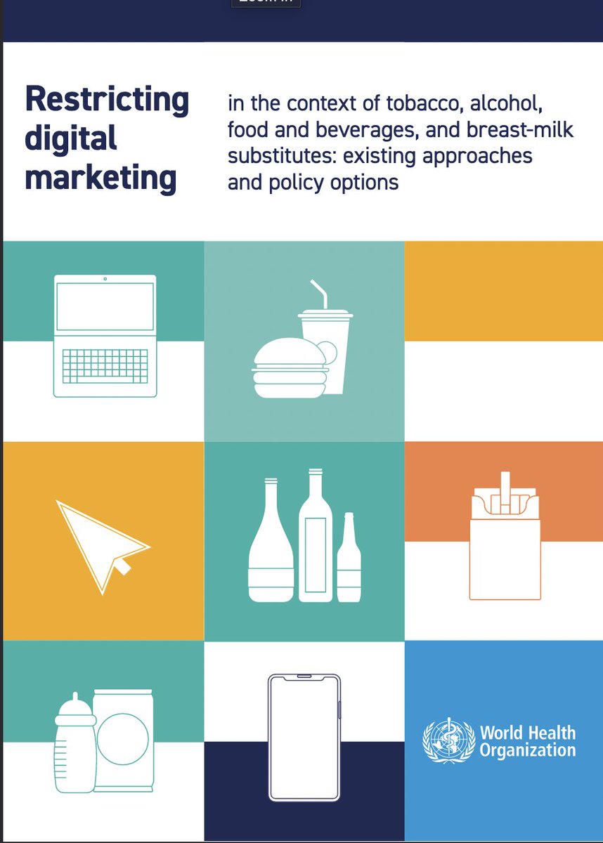 This #WHO document examines how restrictions on digital marketing are implemented by governments, describes challenges and provides policy options and approaches that governments can adopt, including using AI (VIVID) to monitor and help enforcement: iris.who.int/bitstream/hand…