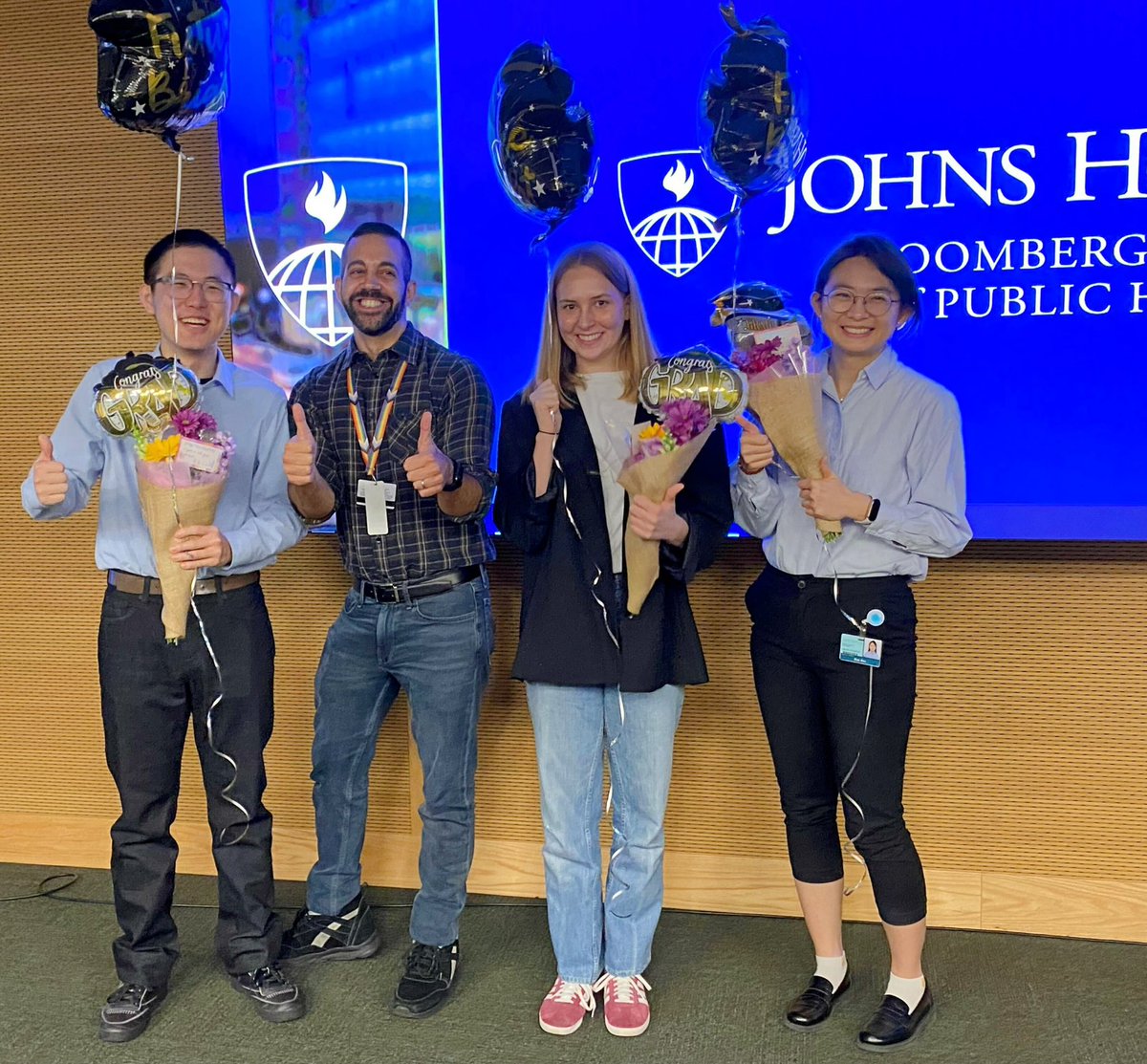 Three @SuezLab students gave their stellar final ScM presentations to @JohnsHopkinsMMI before graduating! Catch these rising stars as they’re starting their PhD @bcmhouston (Han Bao), @PennMedicine (Lauren Questell) - lucky to keep Frank Duan with us @JohnsHopkinsSPH ! #ProudPI