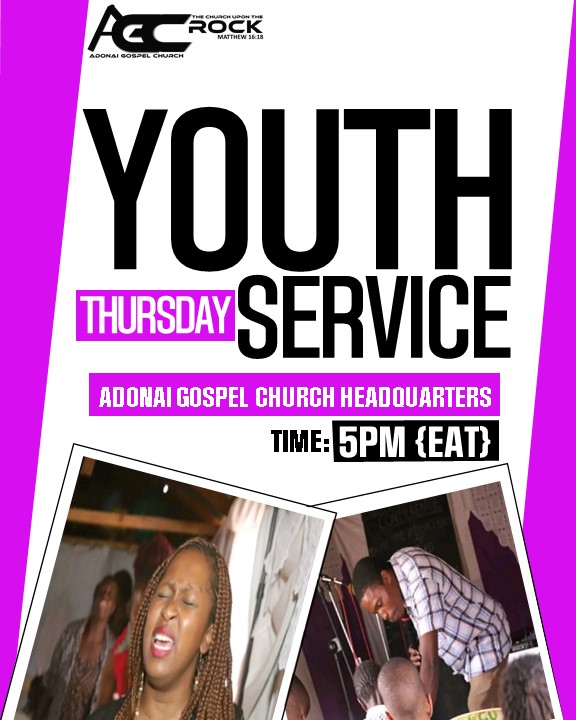 YOUTH PRAYER SERVICE TODAY THURSDAY 16TH MAY

I have written unto you, fathers, because ye have known him that is from the beginning. I have written unto you, young men, because ye are strong, and the word of God abideth in you, and ye have overcome the wicked one. 1ST JOHN 2:14