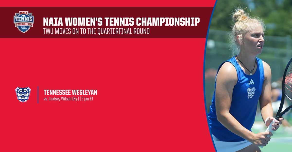 🎾Back in action

@twbulldogs' Red Banner dreams are still alive as they are in the quarterfinal round of the #NAIAWTennis National Championship

No. 6 TWU 🆚 No. 3 Lindsey Wilson (Ky.) - 2 pm ET

#ProudToBeAAC #AACWTEN