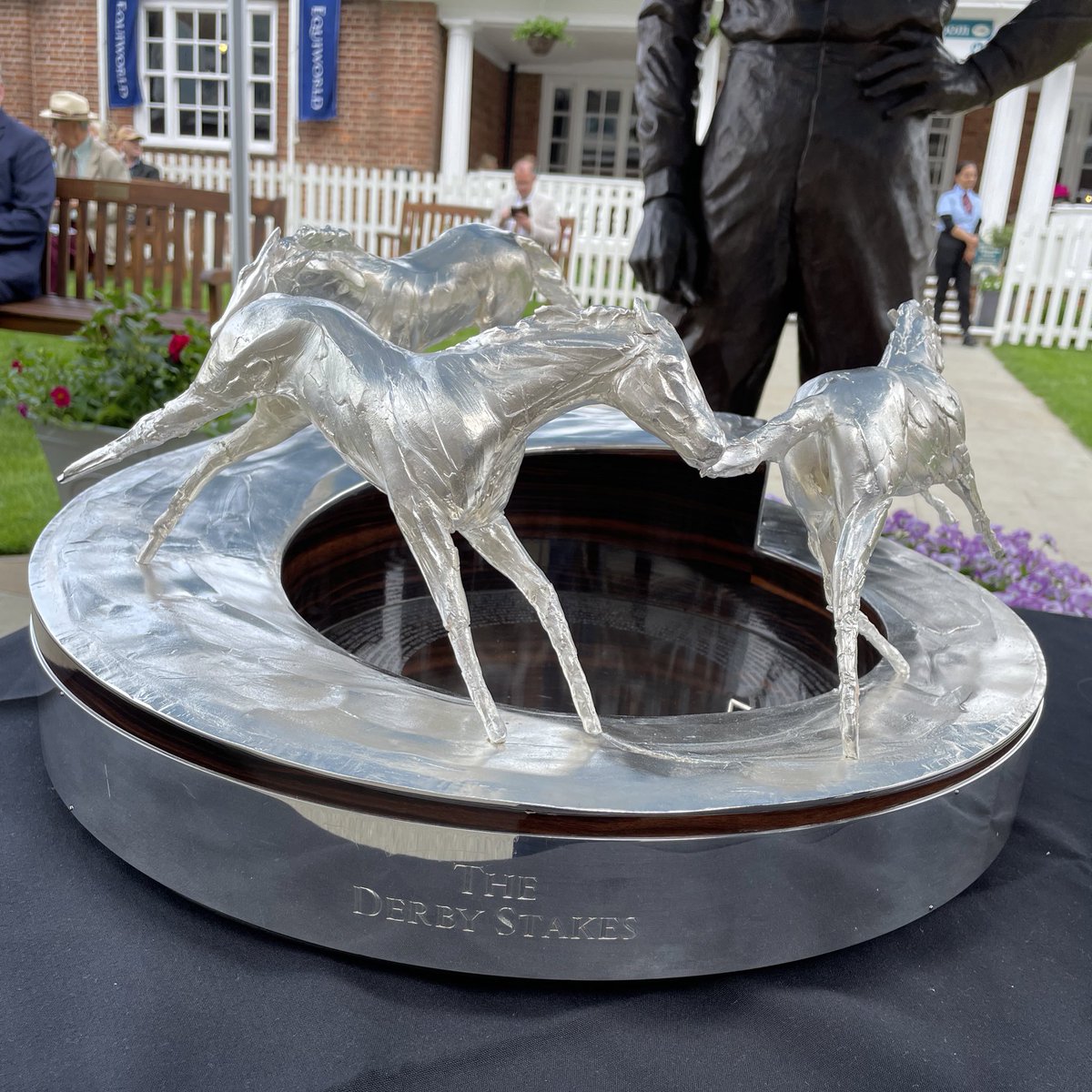 The @EpsomRacecourse Derby trophy in all its splendour on display at @yorkracecourse 🏆