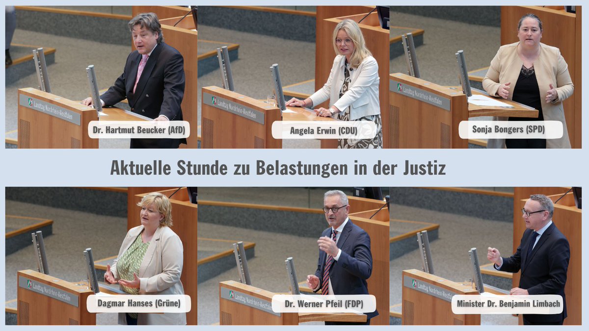 Zu wenig Personal, zu große Arbeitsbelastung: Ein offener Brief des Bundes der Richter und Staatsanwälte war Anlass der heutigen #AktuelleStunde. Der #ltnrw debattierte über Ausstattung, Belastung und Personallage in der #Justiz. ⤵️
landtag.nrw.de/home/aktuelles…