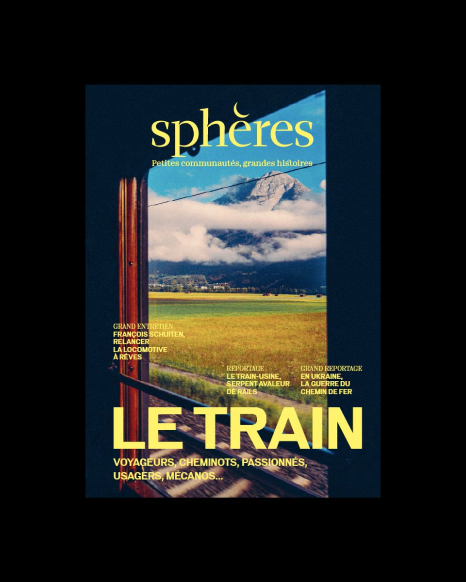 Nous savons qu'il y a, parmi nos followers, plusieurs passionnés du monde ferroviaire.

Le n° 15 du @MagazineSpheres, paru en mars dernier, met justement à l'honneur le train, son univers, les histoires et les communautés humaines qui lui sont liées.

spheresmagazine.com/boutique/le-tr…